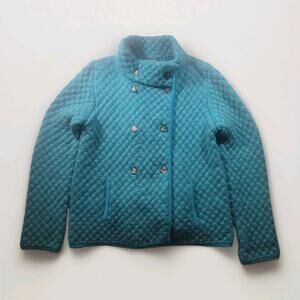 Piazza Sempione Womens IT 48/L/XL Wool Mohair Blend Sweater Teal Button Knit